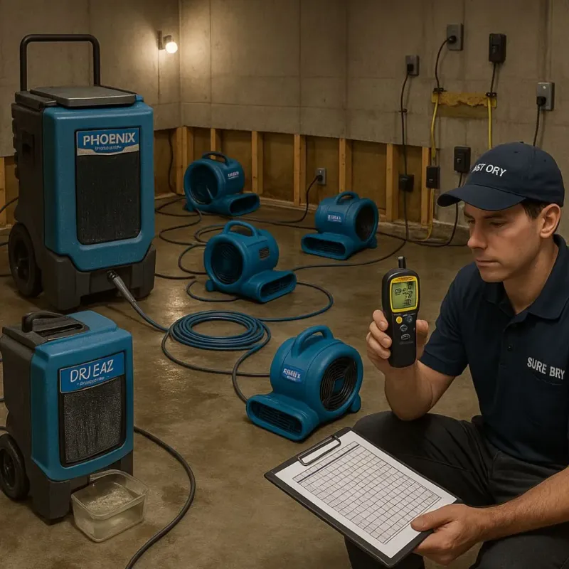 Structural Drying and Dehumidification process in Kewaskum, WI